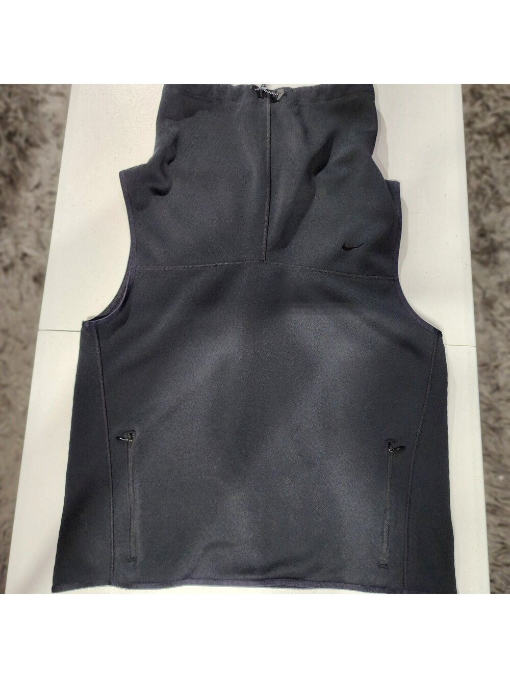 Nike Therma-Fit Uniset M adulto Black Sleeveless Hooded Vest Zippered Pockets